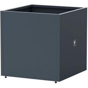 Herstera Garden Pflanzkasten, Anthrazit, 70x70x70 cm, quadratischer Pflanzkübel aus pulverbeschichtetem Stahl.