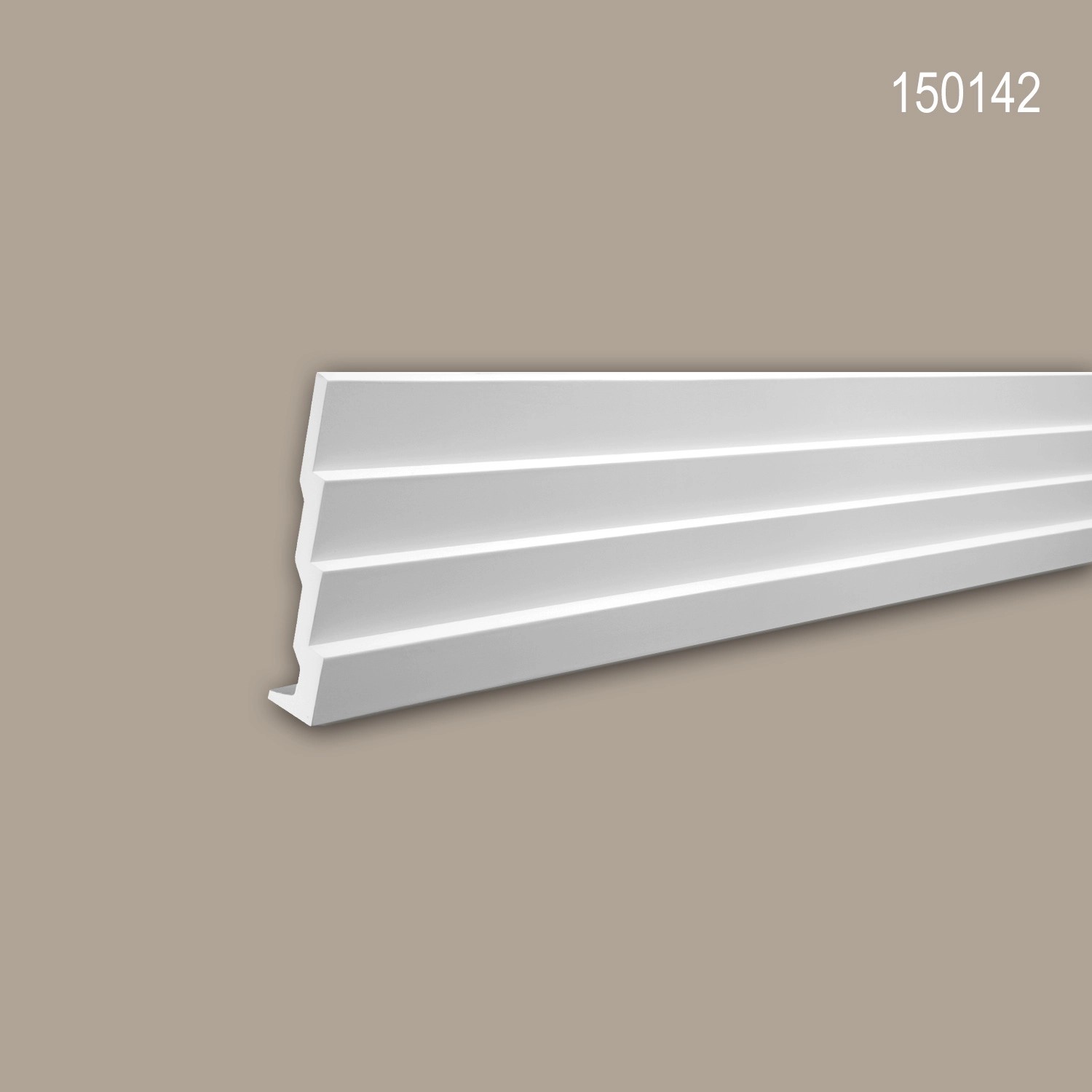 Weiße PROFHOME Eckleiste (Set, 12m) für Paneele, Detailansicht.