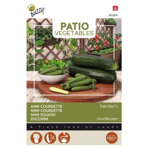 Buzzy Patio Veggies Zucchini Patio Star F1 SamenCa. 6 SamenGeeignet für Gemüsegärten auf Balkonen