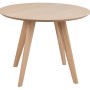 Runder Esstisch Townsville (Ø100cm) mit Eichenfurnier und drei Beinen.