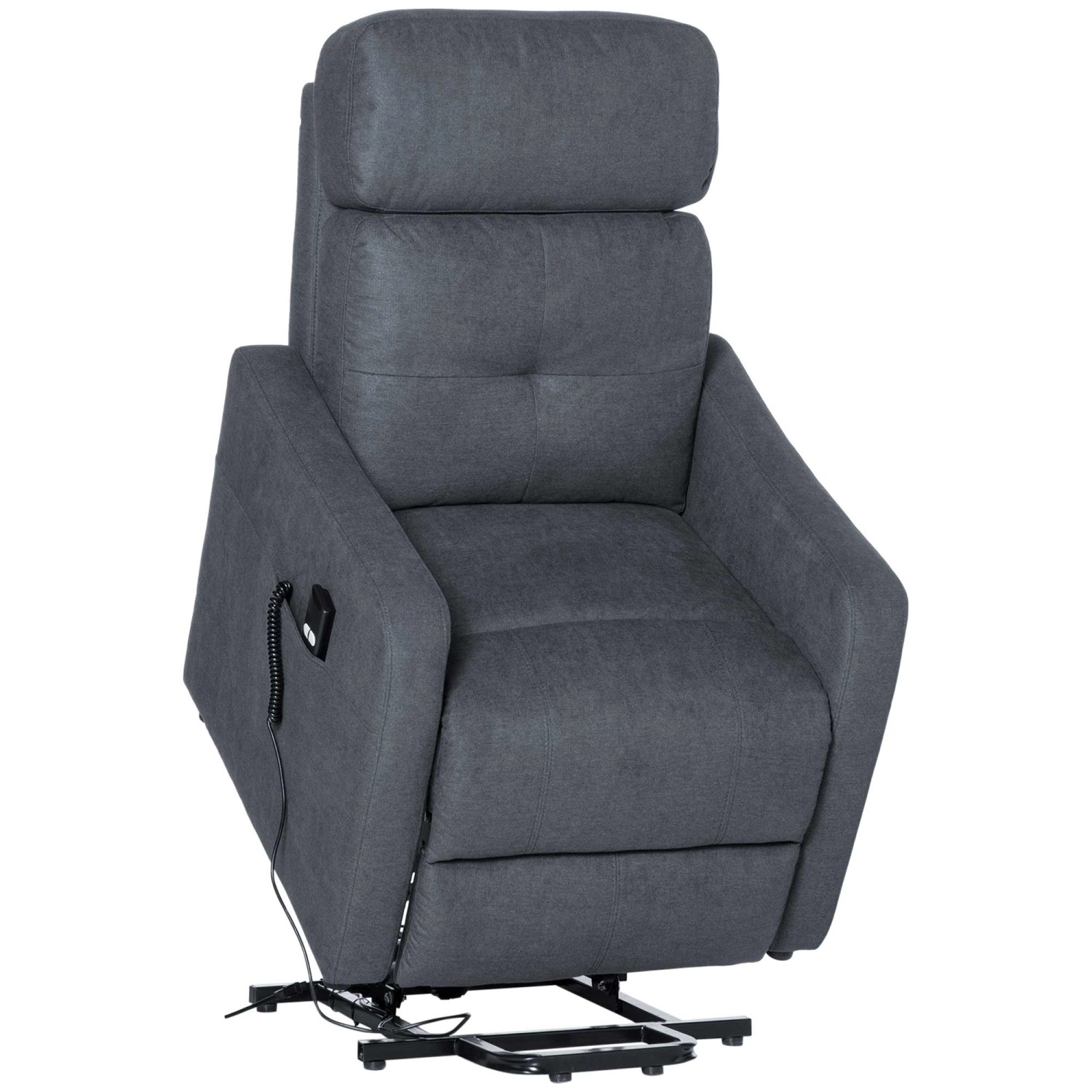 HOMCOM Elektrischer Liftstuhl Polyesterstoff Stahl Grau 71L x 94B x 104H cm günstig online kaufen