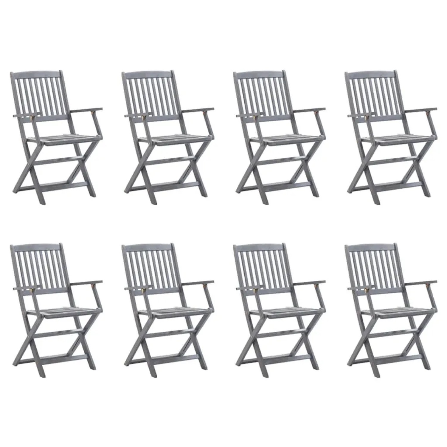vidaXL Klappbare Gartenstühle 8 Stk mit Kissen Massivholz Akazie 3078276 günstig online kaufen