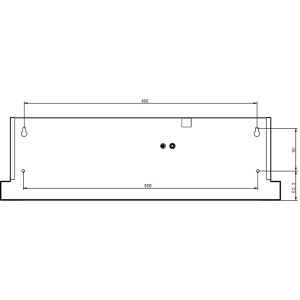 Skizze der PKM Flachschirmhaube UBH6002-2H, Maße für Einbau