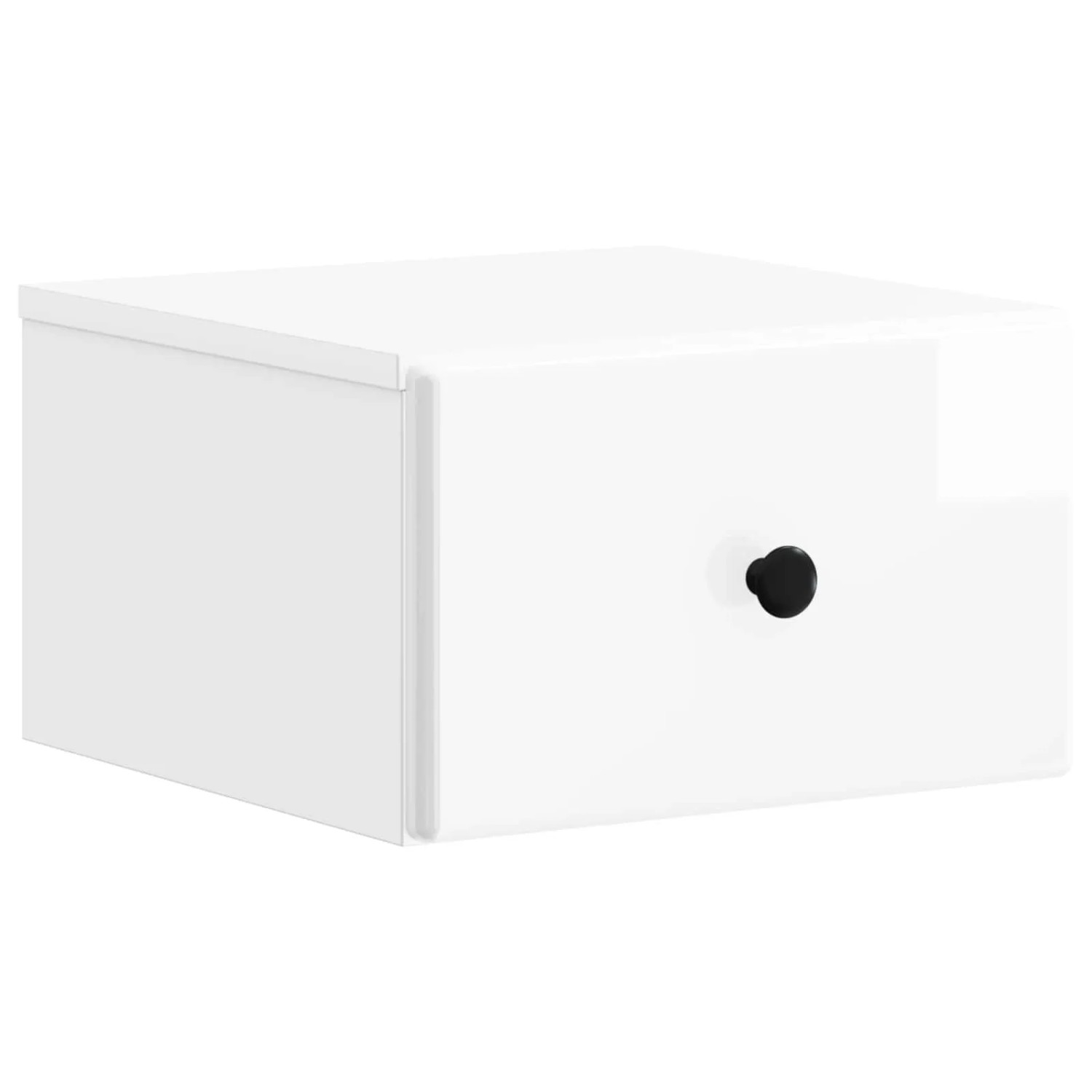 vidaXL Wandmontierter Nachttisch Hochglanz Weiß 34,5 x 33 x 20 cm 899113