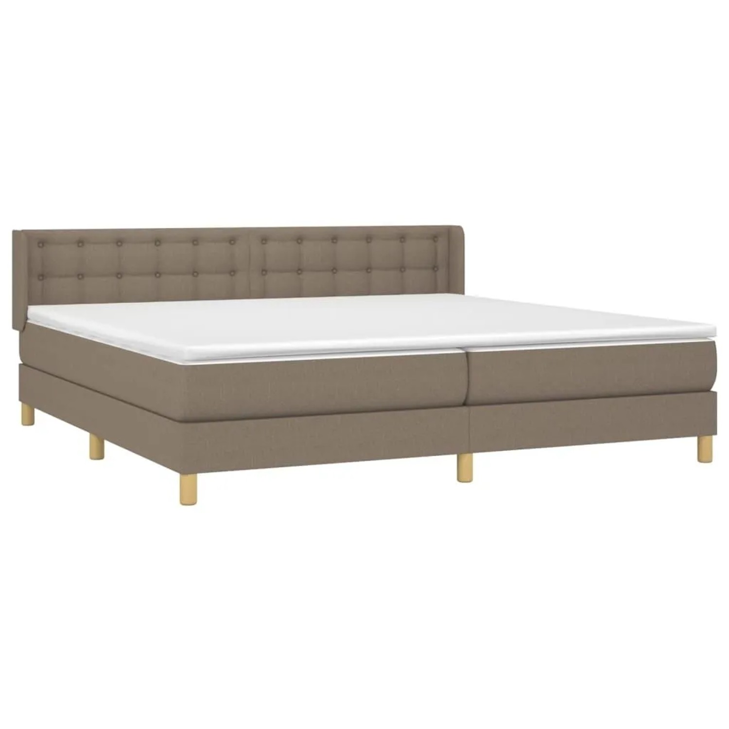 vidaXL Boxspringbett mit Matratze Taupe 200x200 cm Stoff 3130621 günstig online kaufen