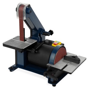 EBERTH Bandschleifmaschine 300W mit Schleifpad und Schleifband, blau/schwarz