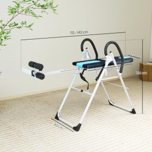 HOMCOM Inversionsbank in Silber, Schwarz und Blau. Stahlrahmen mit Kunstlederbezug. Für Sport und Fitness.