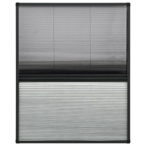 vidaXL Insektenschutz-Plissee für Fenster Alu 60x80 cm mit Jalousie 148682