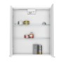 Offener Jokey Spiegelschrank Batu, 60 cm, weiß hochglanz, mit Glasablagen und Badutensilien.
