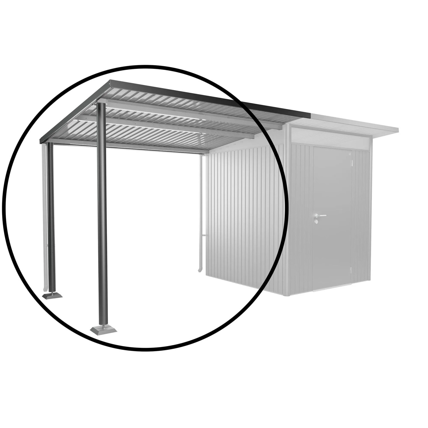 Biohort Seitendach, dunkelgrau-metallic, für AvantGarde A1/A5 Gr. L Gerätehaus.