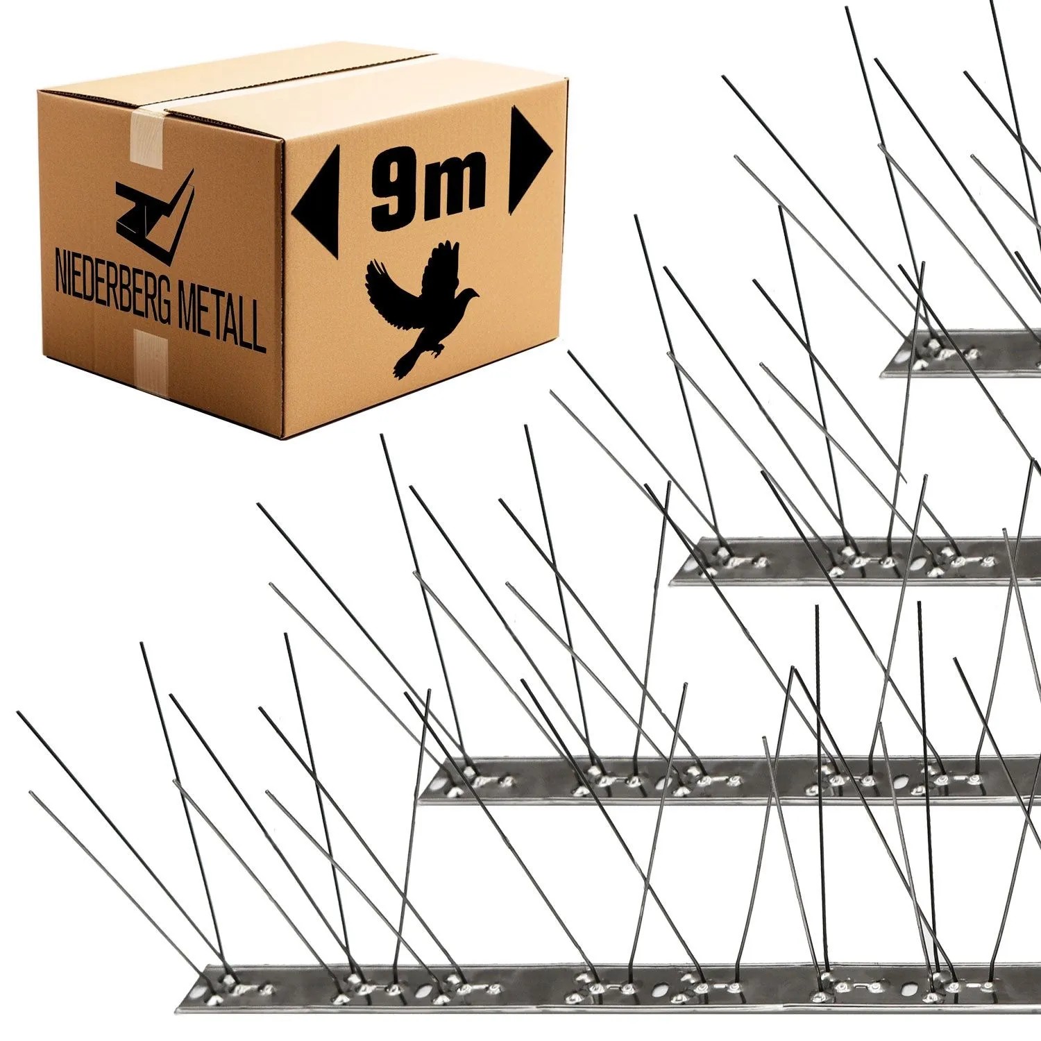 Niederberg Metall Taubenabwehr mit Spikes 900 cm aus Edelstahl