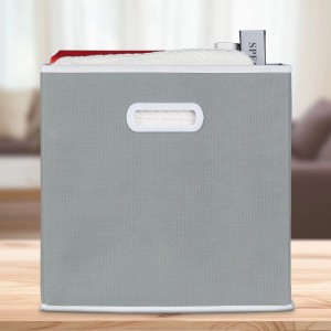 Relaxdays Faltbox 2er Set Vlies Braun Faltbar 30 cm x 30 cm x 30 cm
