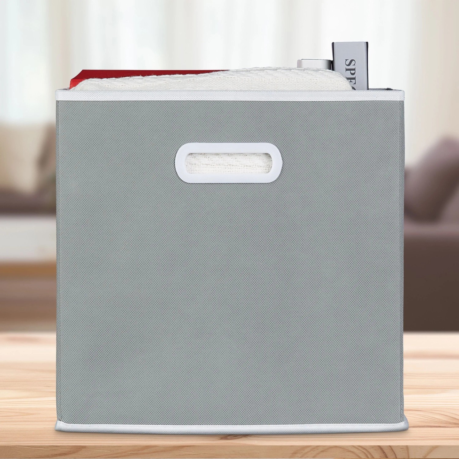 Relaxdays Faltbox 2er Set Vlies Braun Faltbar 30 cm x 30 cm x 30 cm_3