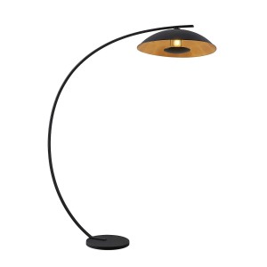 Lindby Stehlampe Bogenleuchte Emilienne 9626571 Modern in Schwarz aus Metall 1-flammig E27 Wohnzimmerleuchte