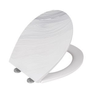 Wenko WC-Sitz Menin aus Duroplast, weiß mit Relief-Oberfläche und Absenkautomatik.
