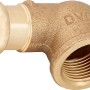 90-Grad-Presswinkel aus Rotguss, 18 mm x 24,1 mm (Rp 3/4), für Kupferrohr-Installationen.