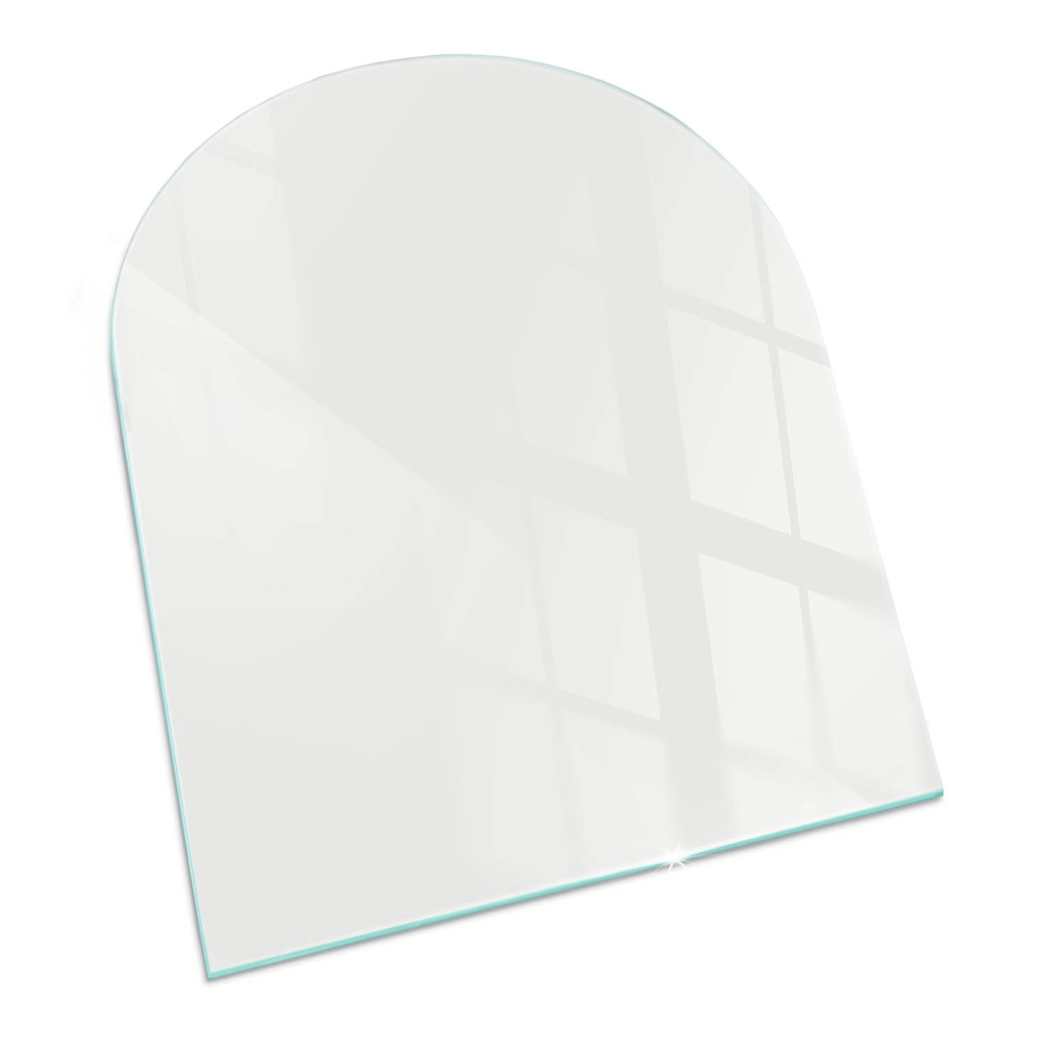 Tulup Glasplatte für Kamin Grau Glasbodenplatte für Kaminöfen Halbkreis 80x günstig online kaufen