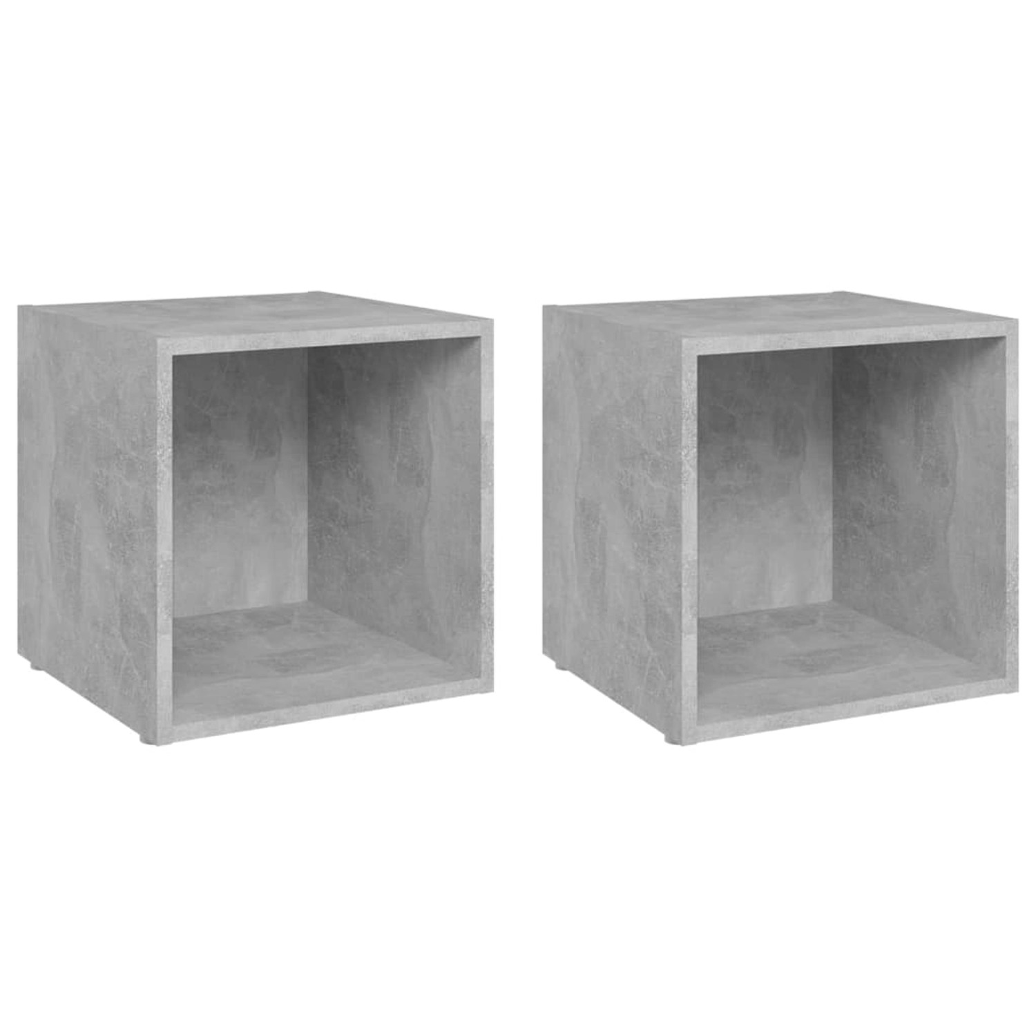 vidaXL TV-Schränke 2 Stk Betongrau 37x35x37 cm Holzwerkstoff 805511