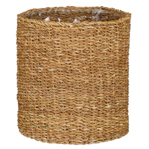 Hellbrauner Mica Seegras-Korb Dave, Ø 32 cm, ideal als Übertopf für Pflanzen.