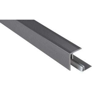 Kovalex WPC Seitenabschluss in Steingrau, 250cm lang, für Terrassendielen.