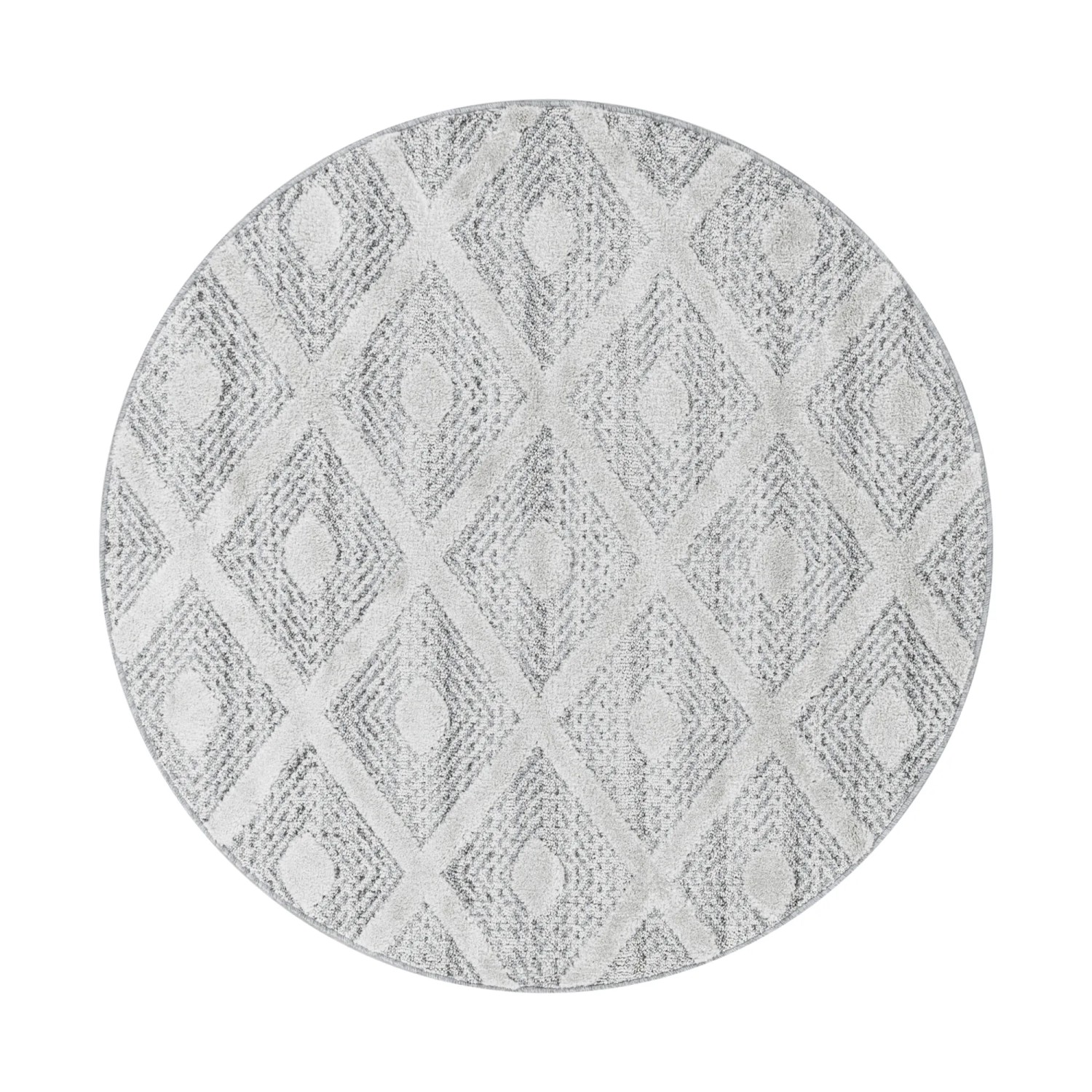 Ayyildiz Hochflorteppich Pisa 4707 Grau Ø 80 cm
