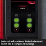 LED-Anzeige der Einhell Aquinna 36/38 F Akku-Gartenpumpe: Akku-Ladestand A und B.