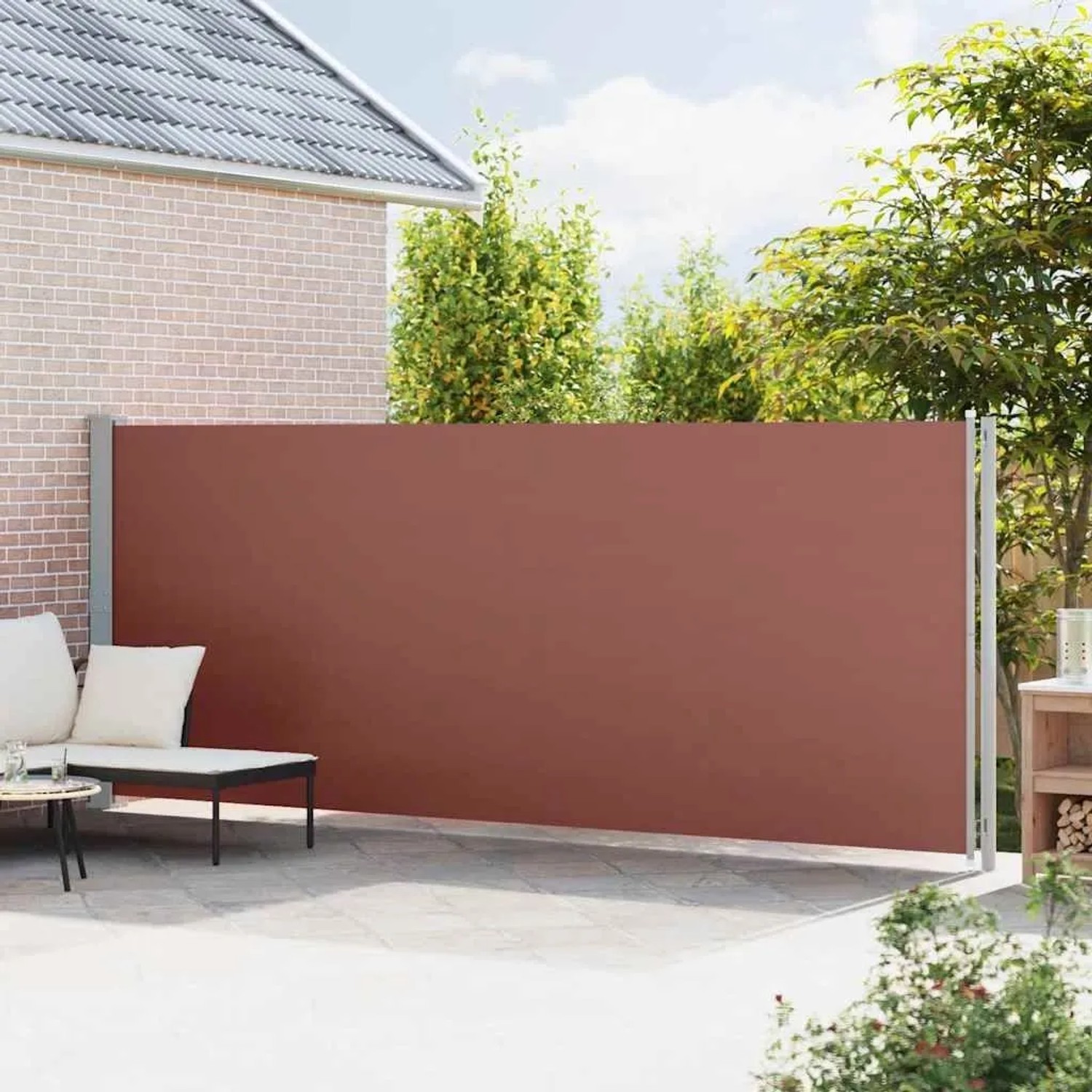 vidaXL Seitenmarkise Ausziehbar 180x600 cm Braun 317969