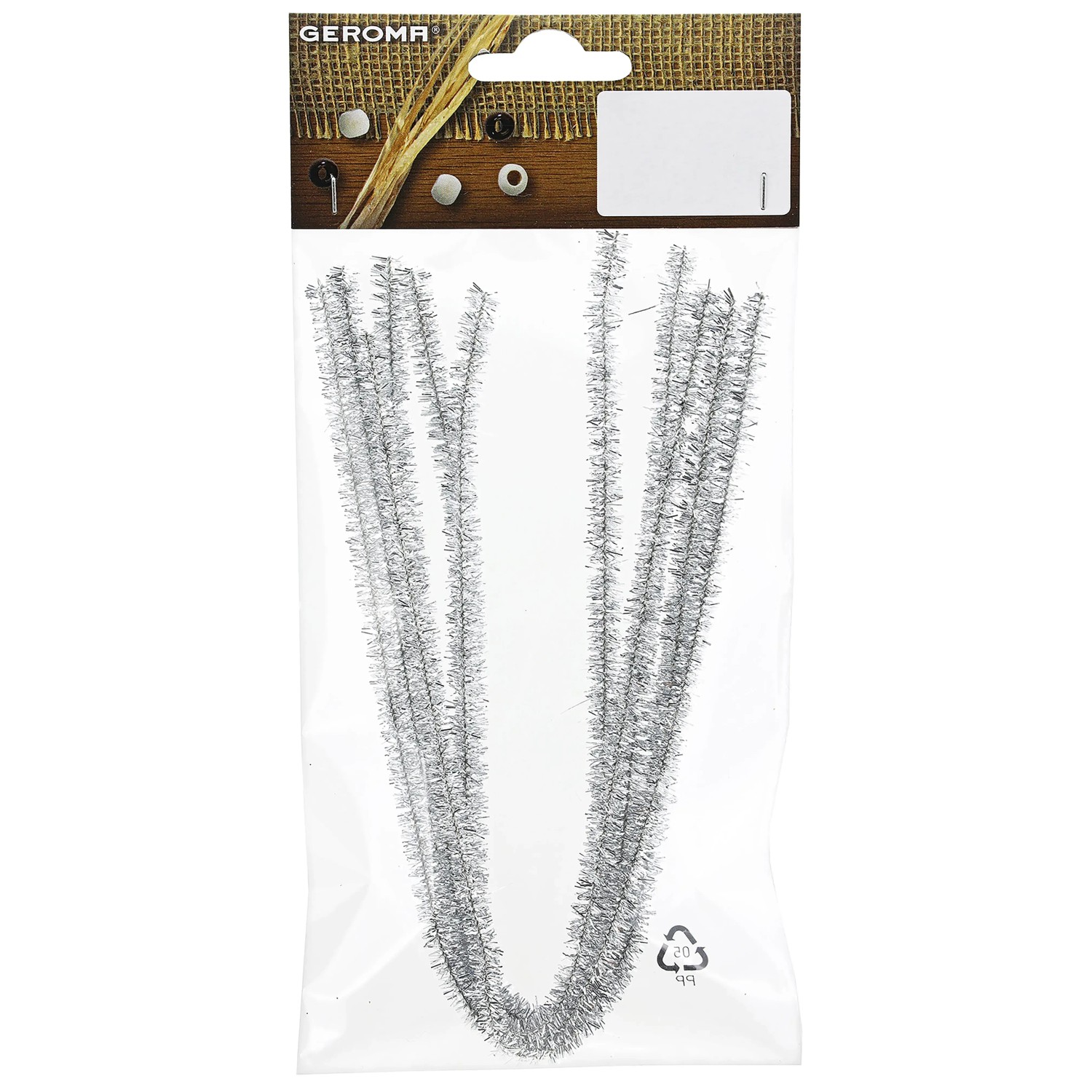 Weihnachts-Deko Pfeifenreiniger aus Kunststoff 30 cm Silber 6 Stück