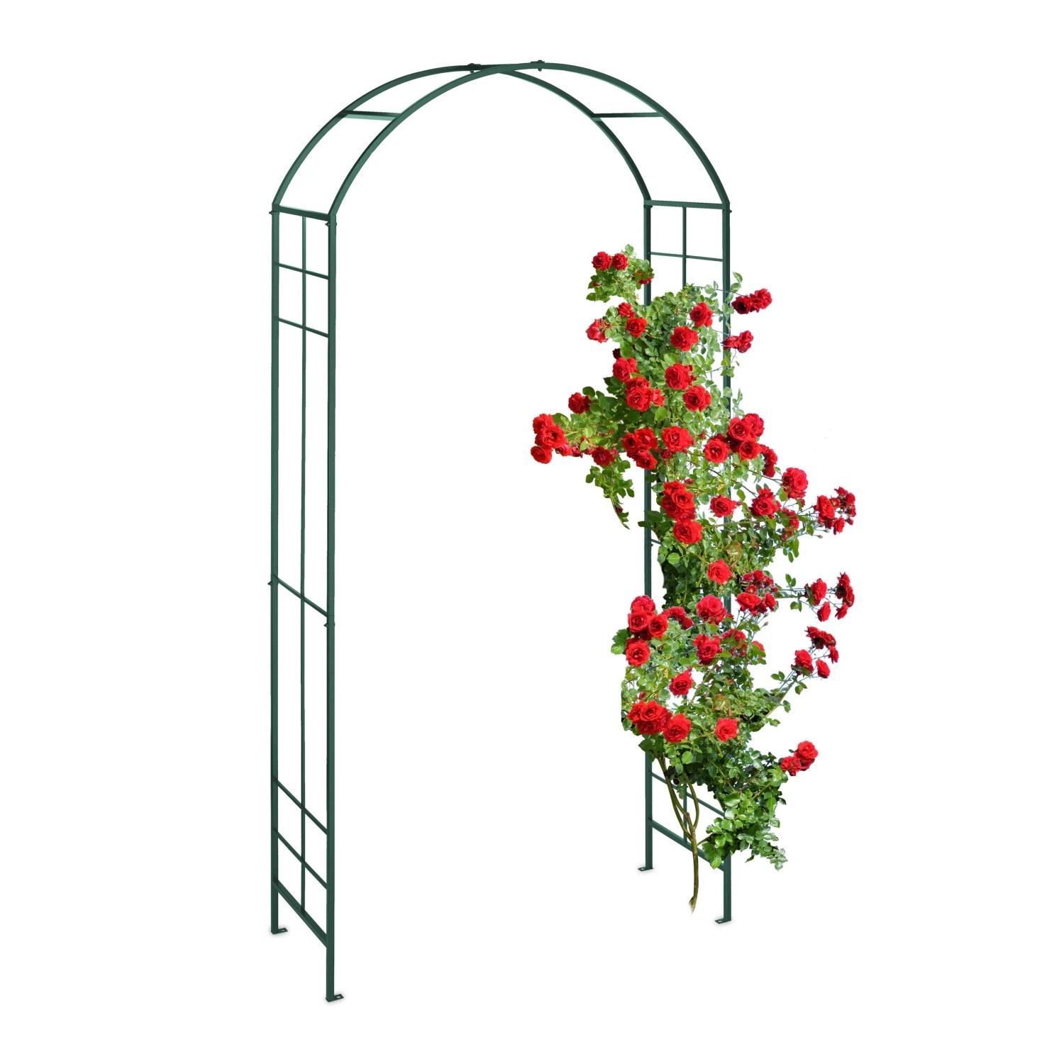 Relaxdays Rosenbogen Metall Grün 224 cm x 110 cm x 41 cm