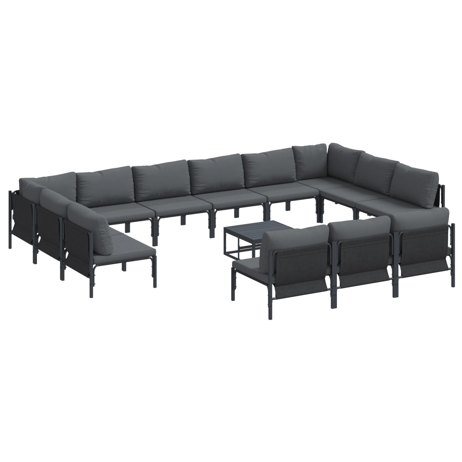 vidaXL Garten-Sofa-Set 14-Tlg Anthrazit Stahl 3379023 günstig online kaufen