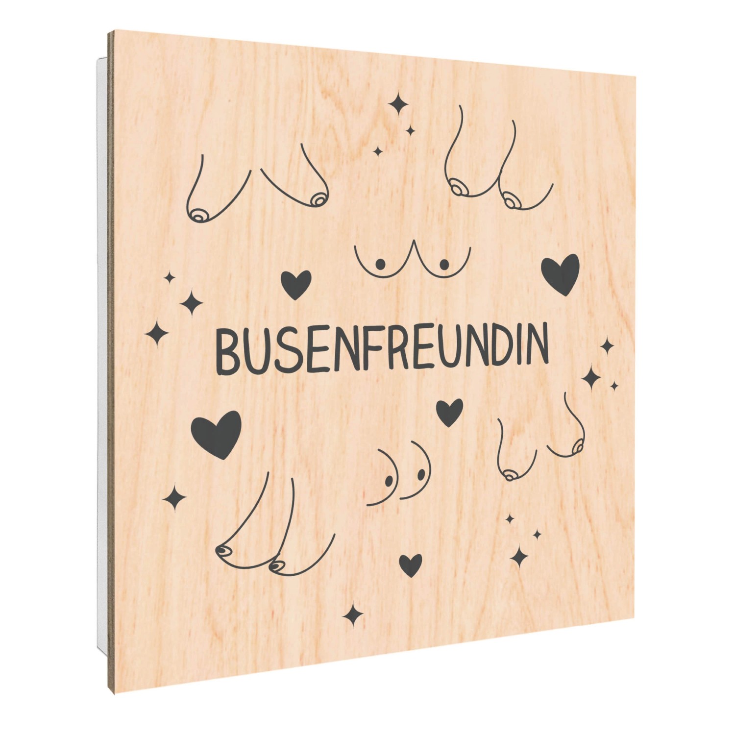 Banjado Schlüsselkasten mit Holzfront 30x30cm Weiß Scharnier Links 50 Haken günstig online kaufen