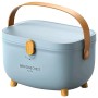 Relaxdays Medizinbox Kunststoff Blau mit Tragegriff 3-Fächer-Einsatz Entnehmbar 18 cm x 28 cm x 20 cm 0,6 kg