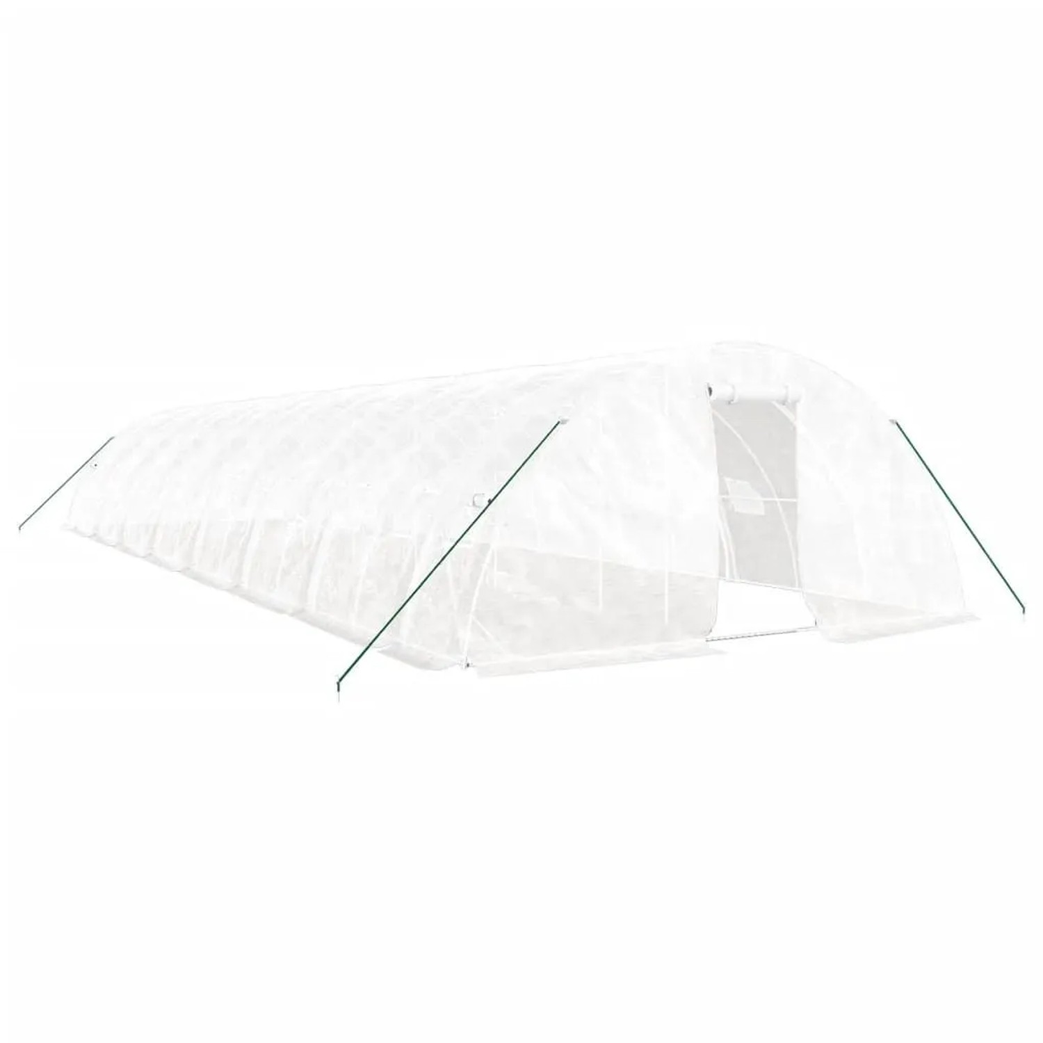 vidaXL Gewächshaus mit Stahlrahmen Weiß 80 m² 16x5x2,3 m 3188100