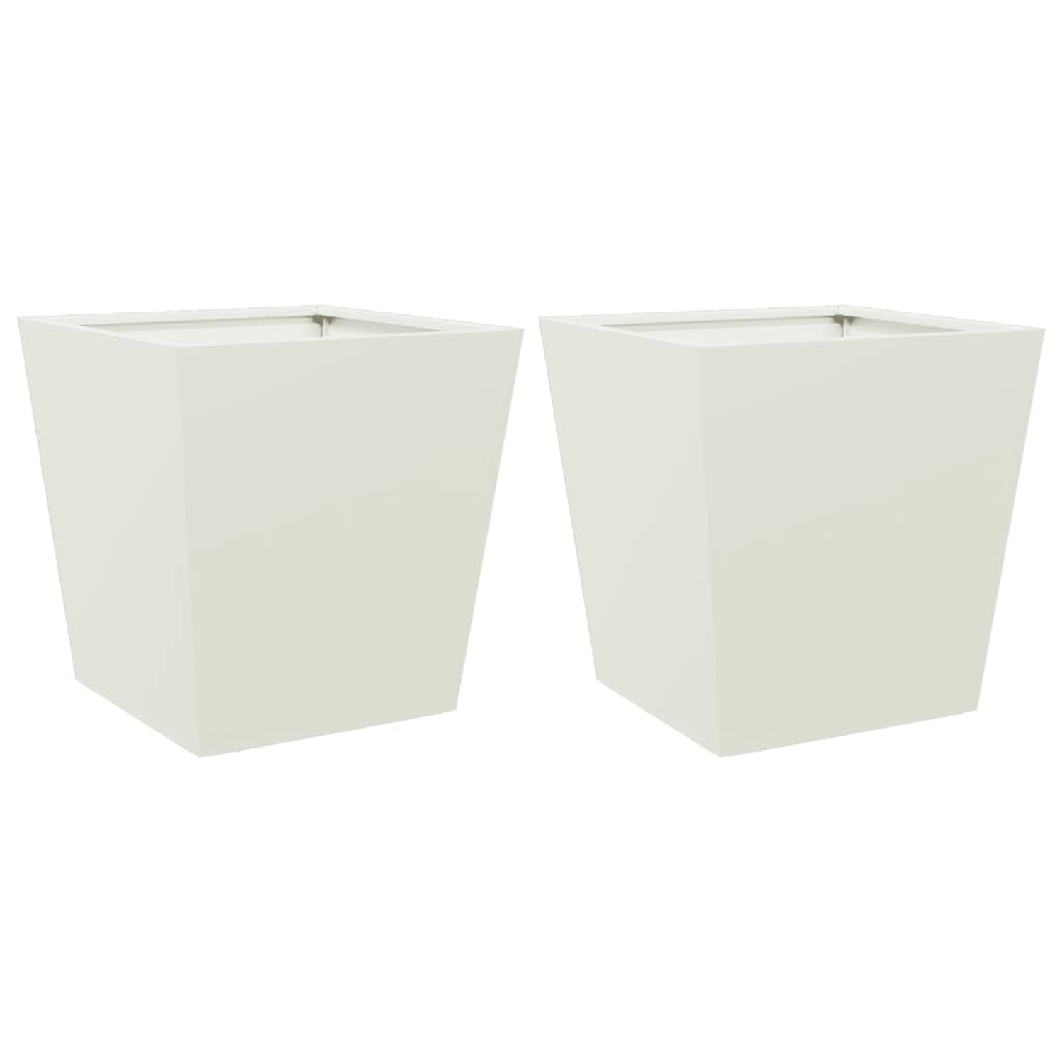 vidaXL Pflanzkübel 2 Stk Weiß 40x40x40 cm Stahl 851055 günstig online kaufen