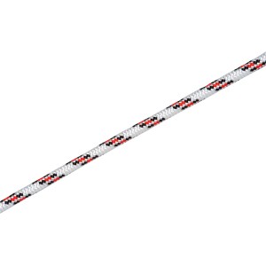 Schotleine, Ø 12 mm, weiß-rot-schwarz, als Meterware erhältlich.