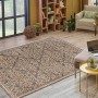 Beiger Kurzflor Teppich im Vintage Look mit orientalischem Muster, 160x230 cm.