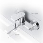 AM.PM Flash Wannenarmatur Aufputz Chrom, Einhebelmischer für Badewanne und Dusche.