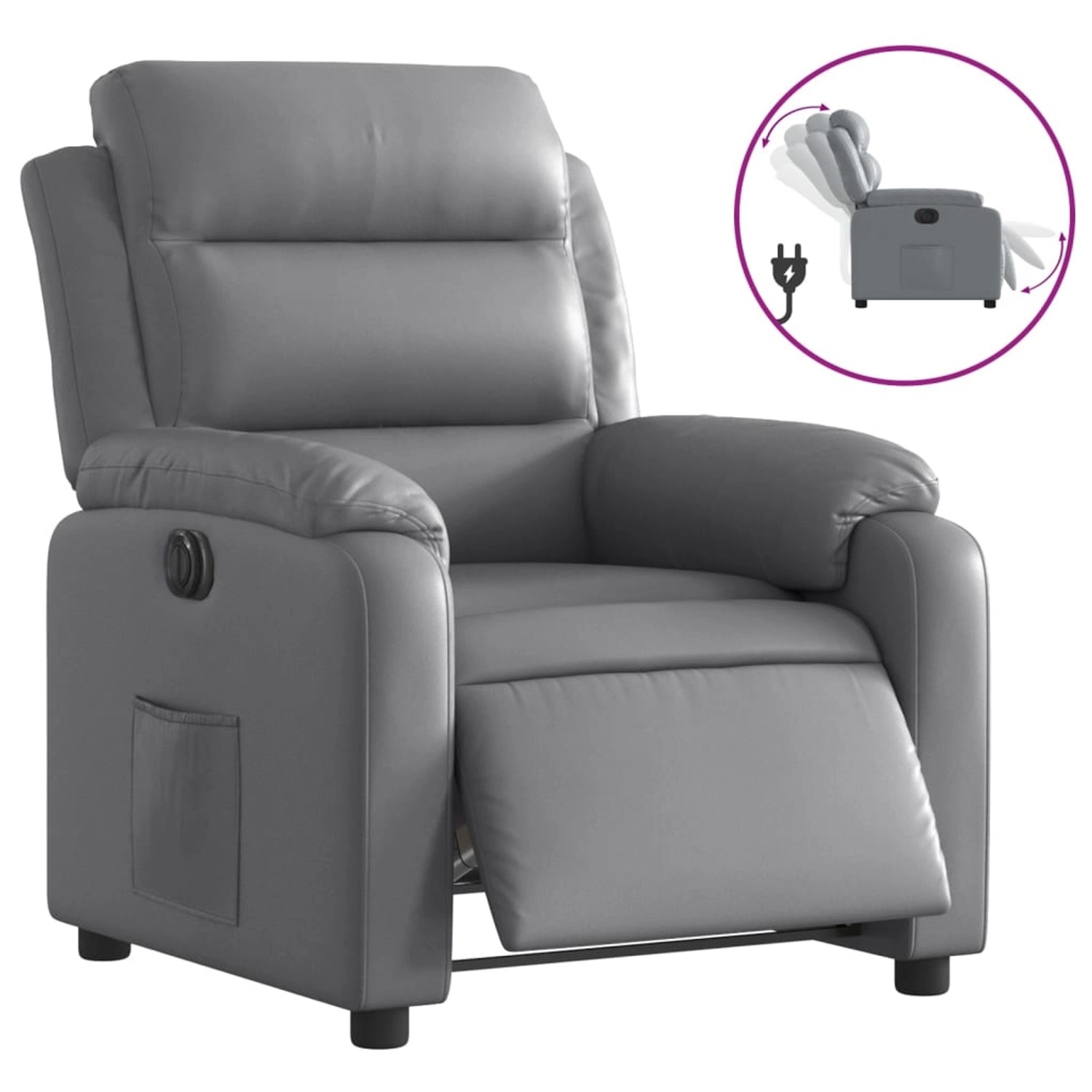 vidaXL Relaxsessel Elektrisch Grau Kunstleder 3205031 günstig online kaufen