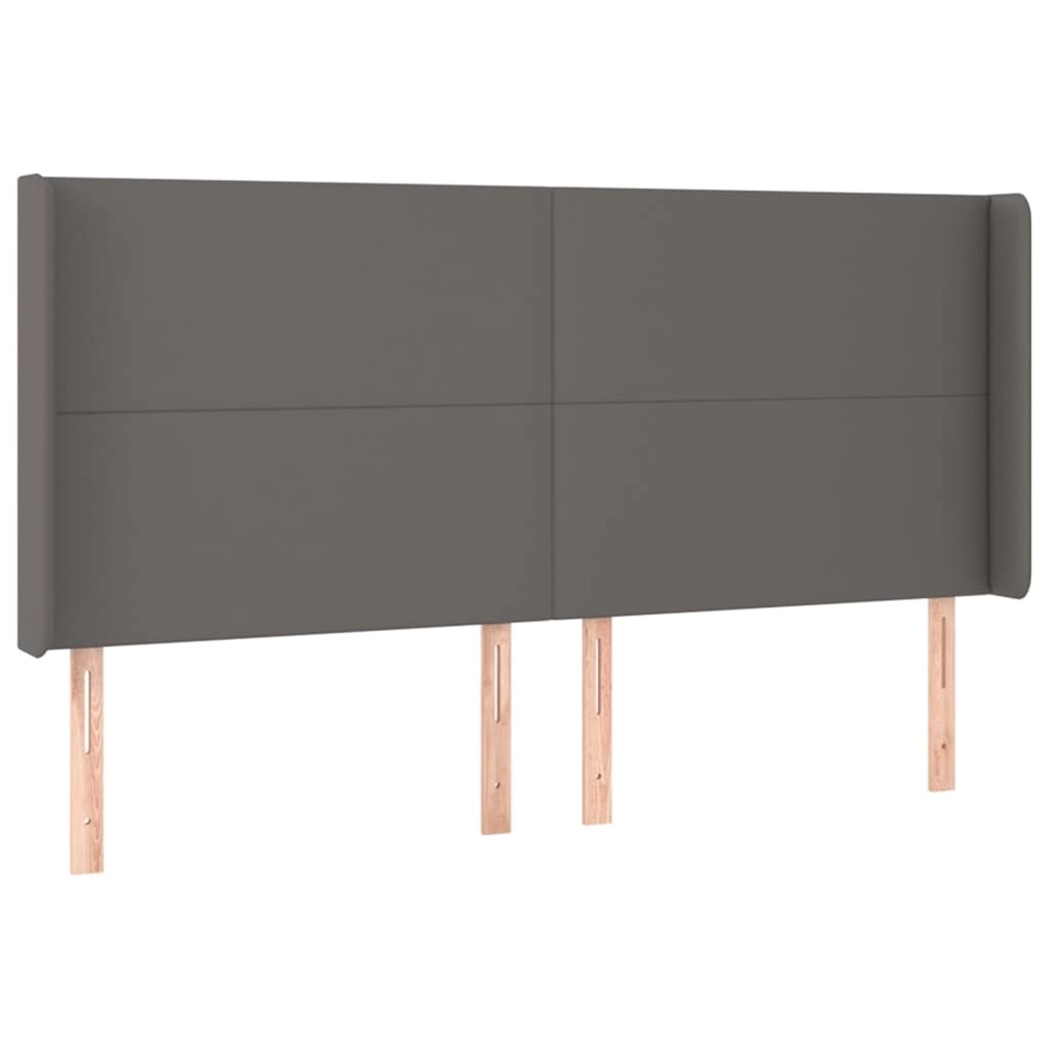vidaXL LED Kopfteil Grau 183x16x118/128 cm Kunstleder 3123874