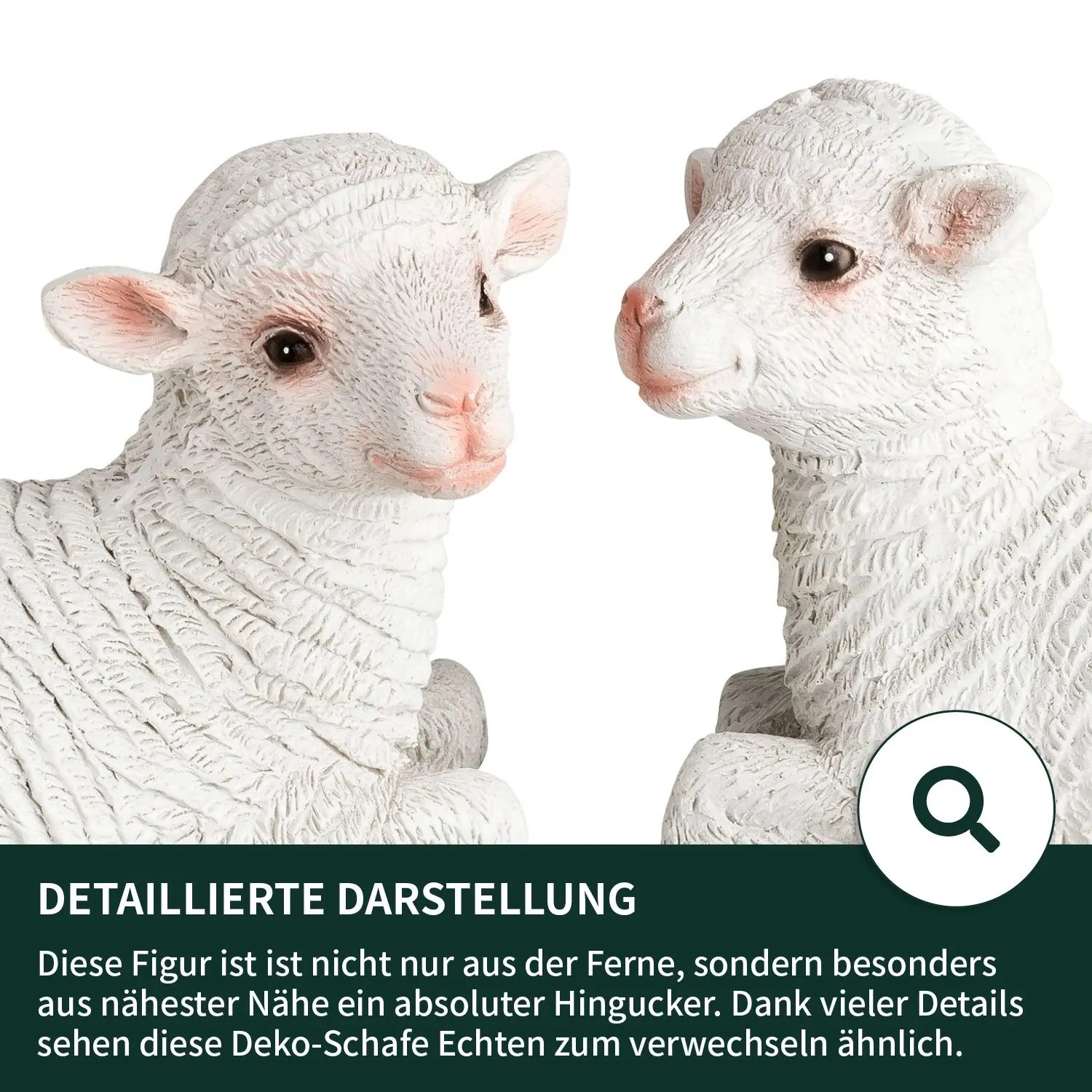 VERDOBA Dekoschafe Gartenfiguren 2 Lämmer_4