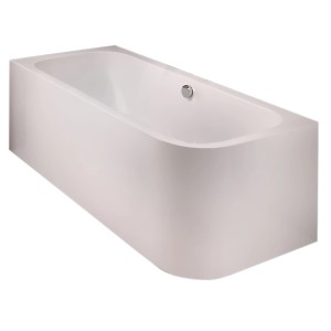 Ottofond Spirit Eckbadewanne, 180x80 cm, Weiß, Rechts. Raumspar-Badewanne mit verchromter Ab- und Überlaufgarnitur.