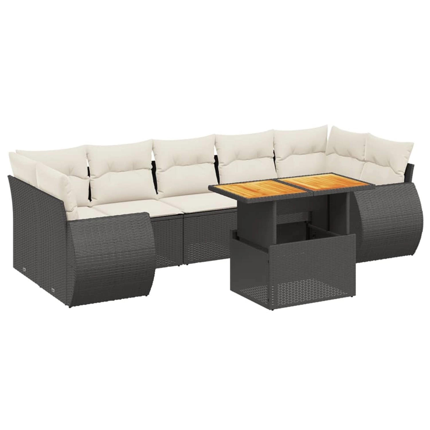 vidaXL 8-Tlg Garten-Sofagarnitur mit Kissen Schwarz Poly Rattan 3272106 günstig online kaufen