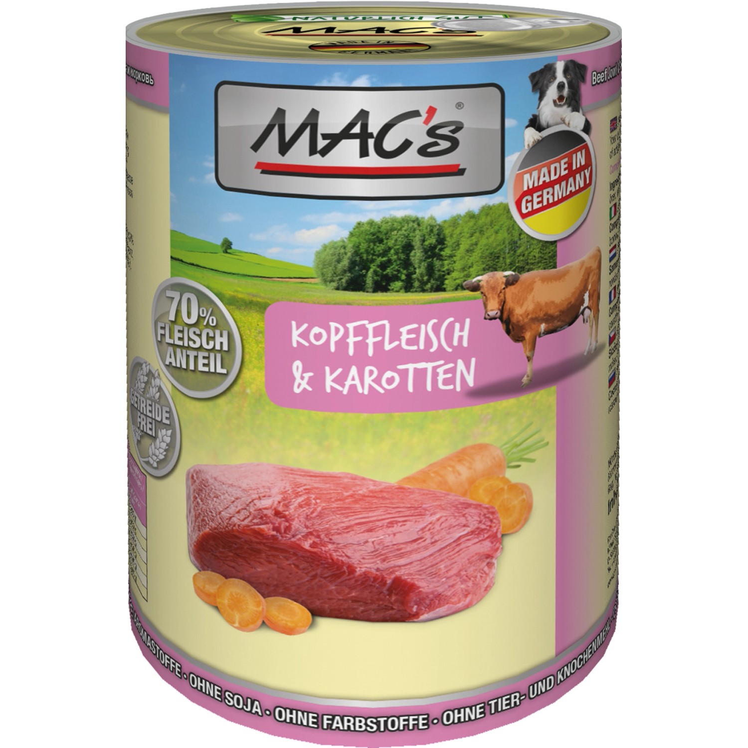 Mac's Hunde-Nassfutter Kopffleisch und Karotte 400 g