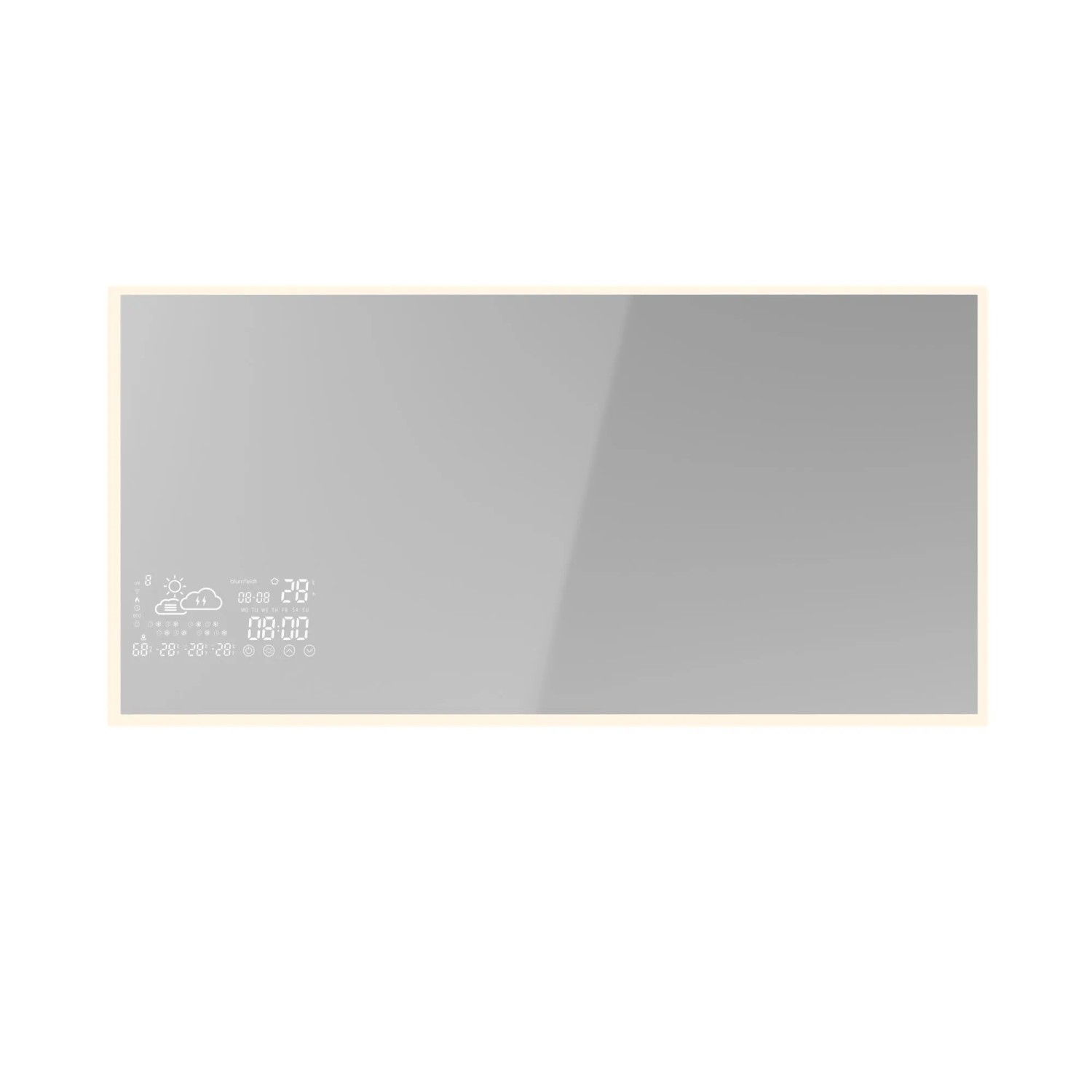 Blumfeldt Infrared Heater Smart Mirror Infrarotheizung Wandmontage App Steuerung 600 W IP44 Schwarz