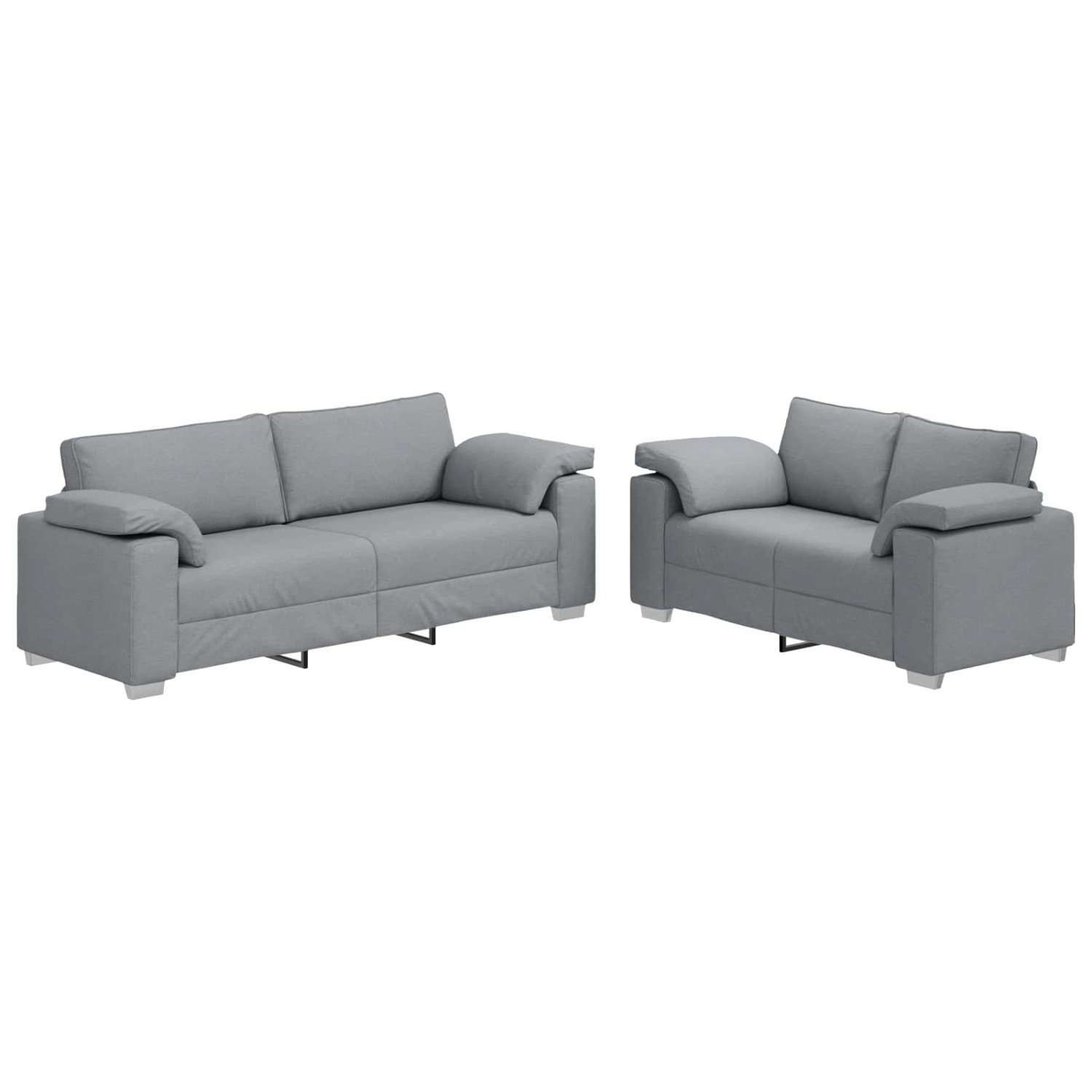 vidaXL Sofa-Set 2-Tlg Hellgrau 219 x 77 x 82 cm Stoff 3324740 günstig online kaufen