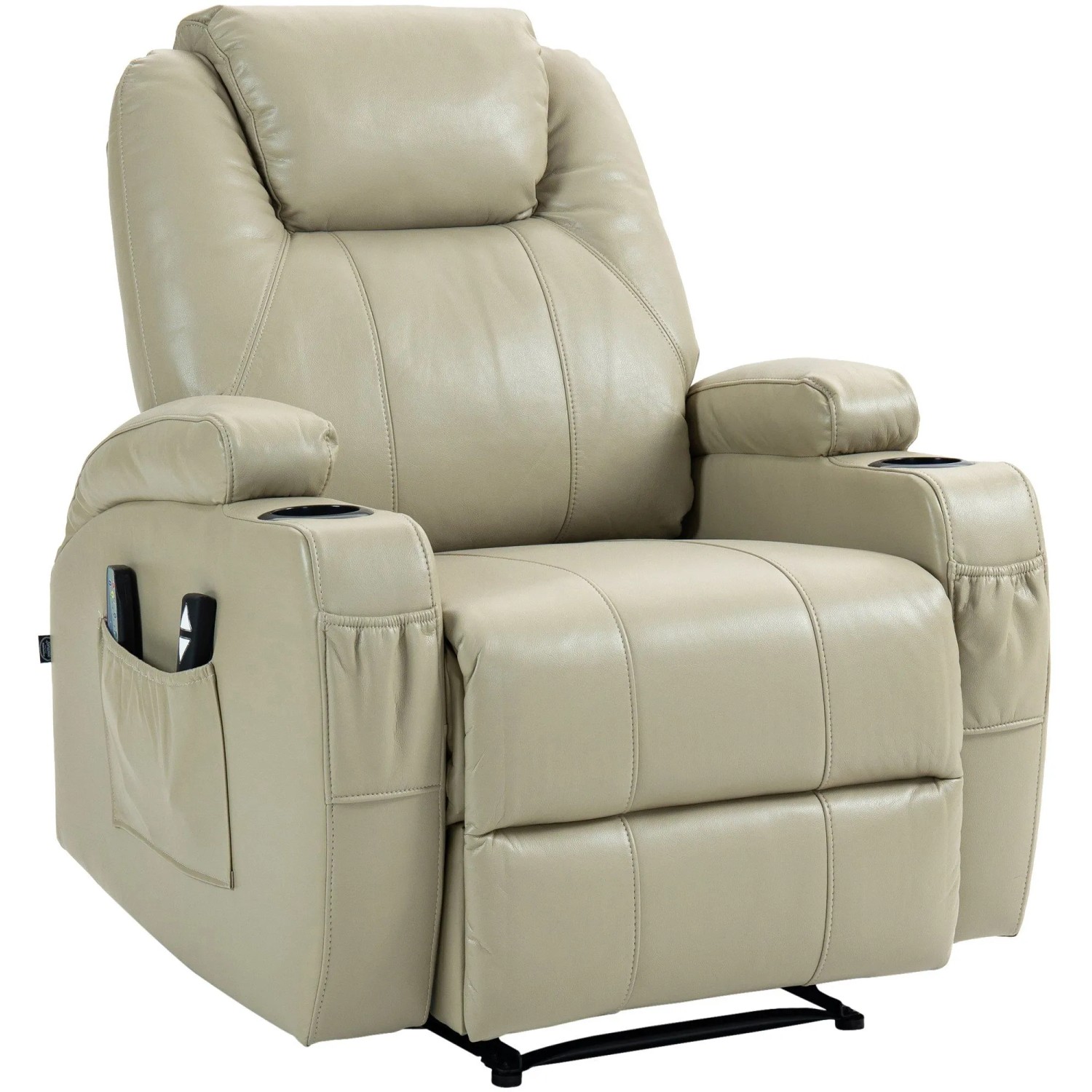 DELUKE Lounger Sessel PORTO Kunstleder Creme 83x94x105cm Loungesessel Wohnzimmer Bequem Lounger Clubsessel Sofa Hotelsessel