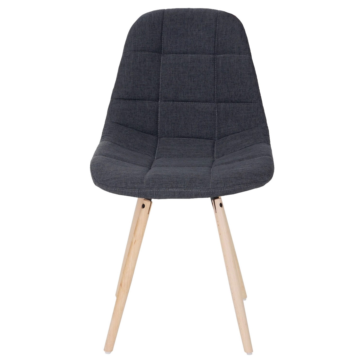 Dunkelgrauer MCW Esszimmerstuhl A60 im 6er-Set mit Stoffbezug und Holzfüßen.