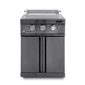 MyOutdoorKitchen Teppanyaki Modul Black Collection, Edelstahl Outdoorküche mit Bratfläche.