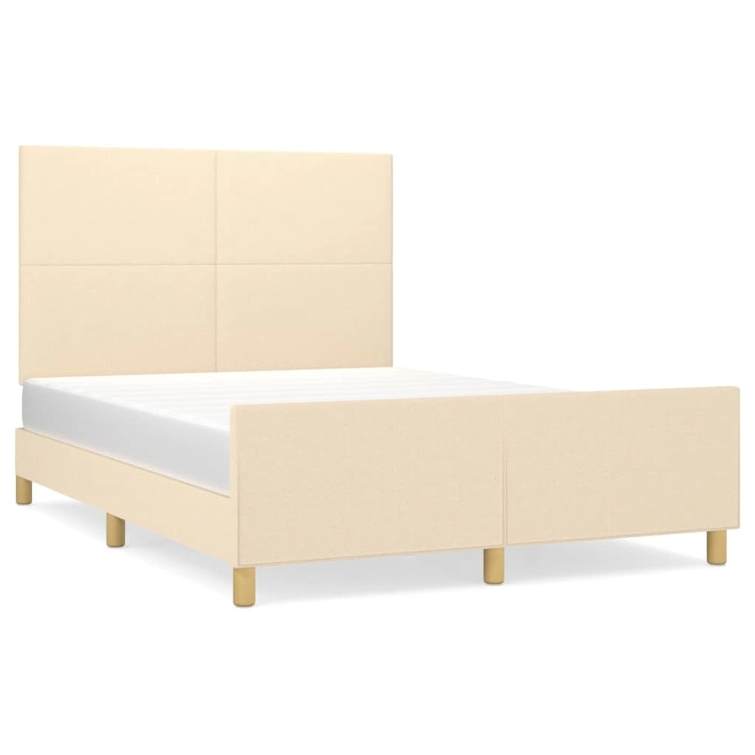 vidaXL Bettgestell mit Kopfteil Creme 140x200 cm Stoff Modell 41369065 günstig online kaufen