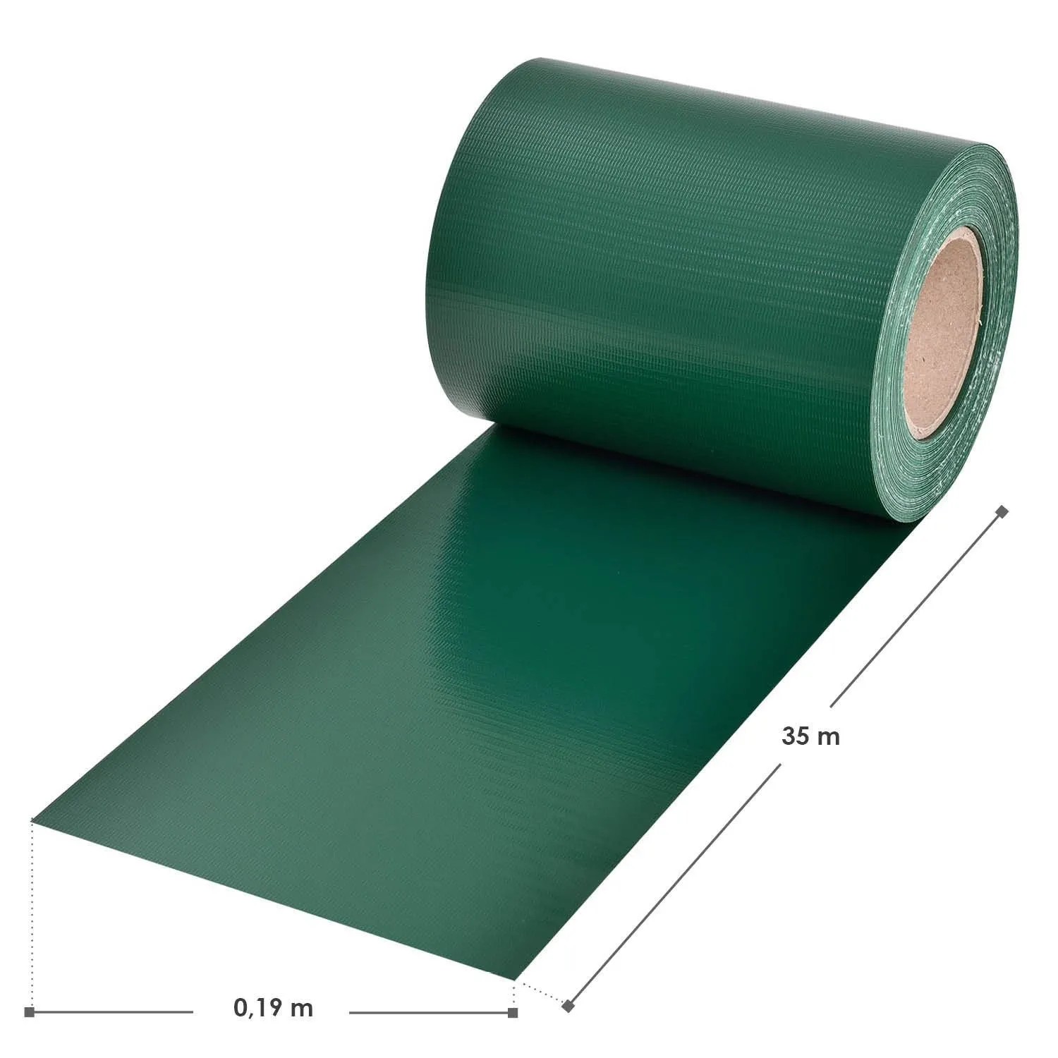 Juskys PVC Sichtschutzstreifen, 2er Set, Grün, Rolle mit Maßen für Zaunbau & Sichtschutz.